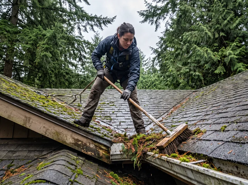 Moss clearing and zinc treatment, Bellevue